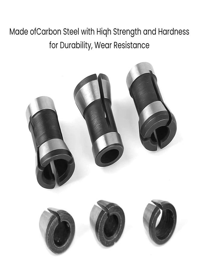 Serplex® Router Bit Collet Chucks Set, 3 Sizes (6mm, 1/4", 8mm), Precision Woodworking Tool for Carpenters, Heat-Treated Steel, Superior Clamping, Easy Install, Fits Milling Cutters - Image 5